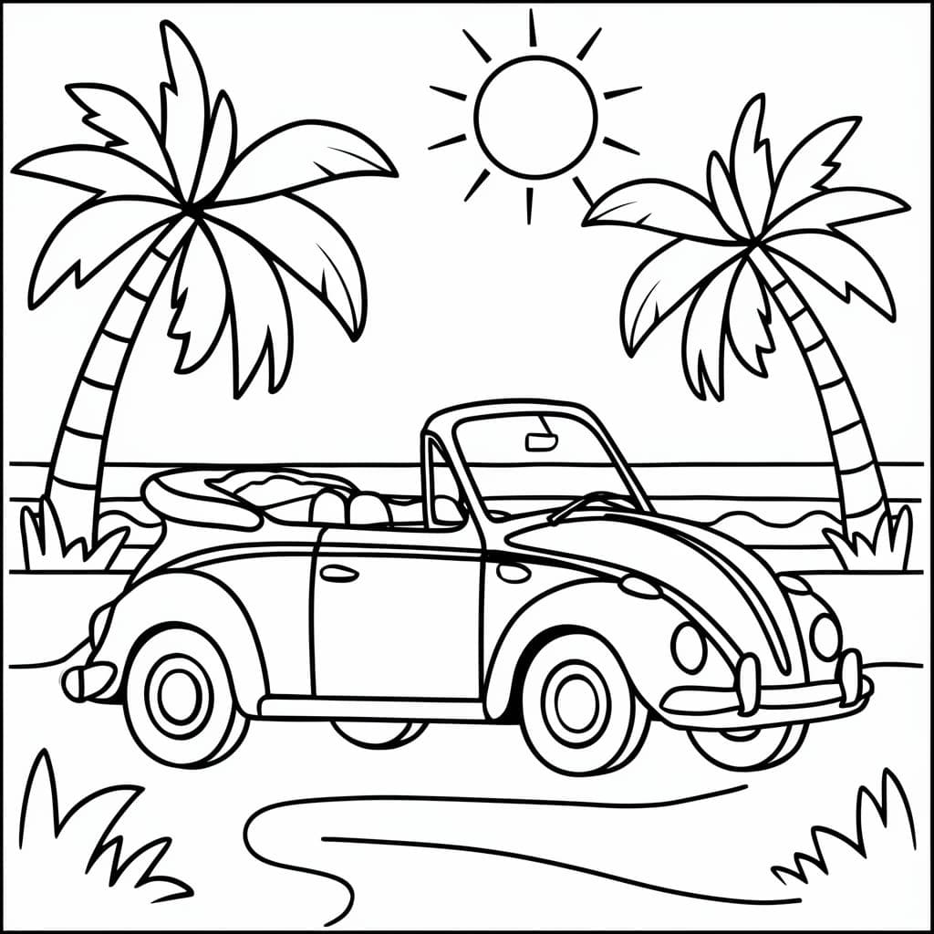 Mobil di pantai