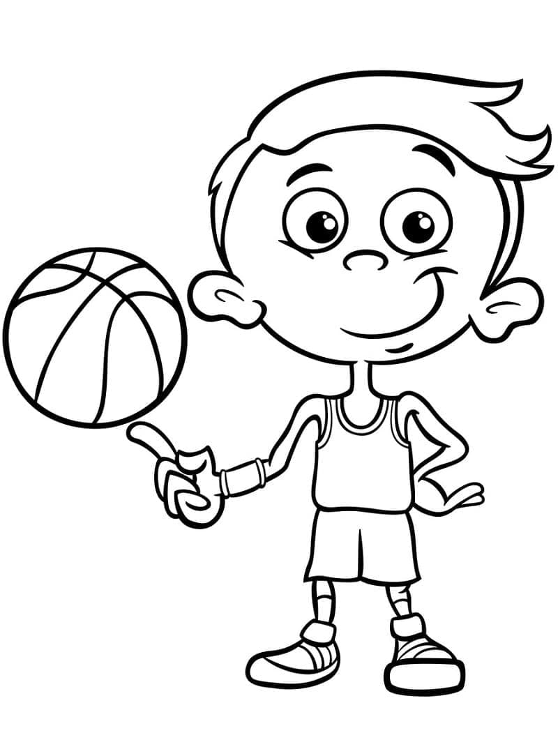 Bocah Bahagia dengan Bola Basket