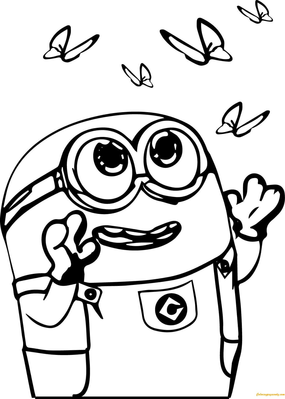 Menggambar Minion Dengan Kupu-Kupu