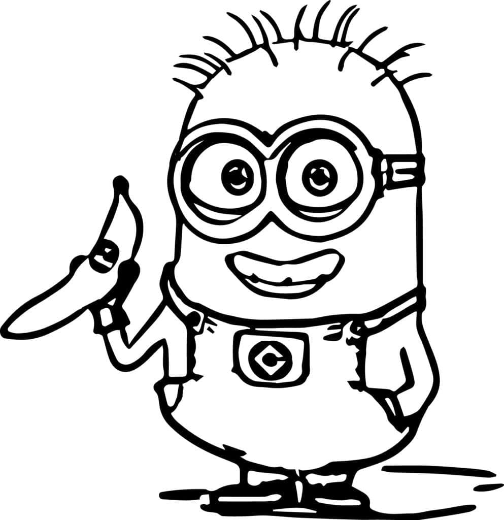 Menggambar Minion Memegang Pisang