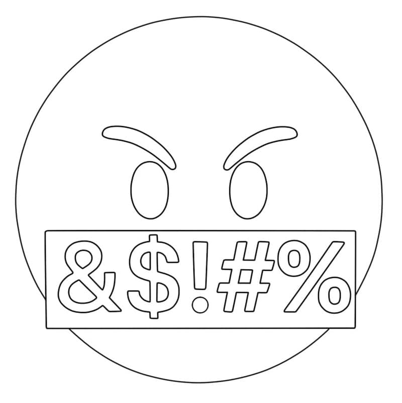 Wajah dengan Simbol di Mulut Emoji