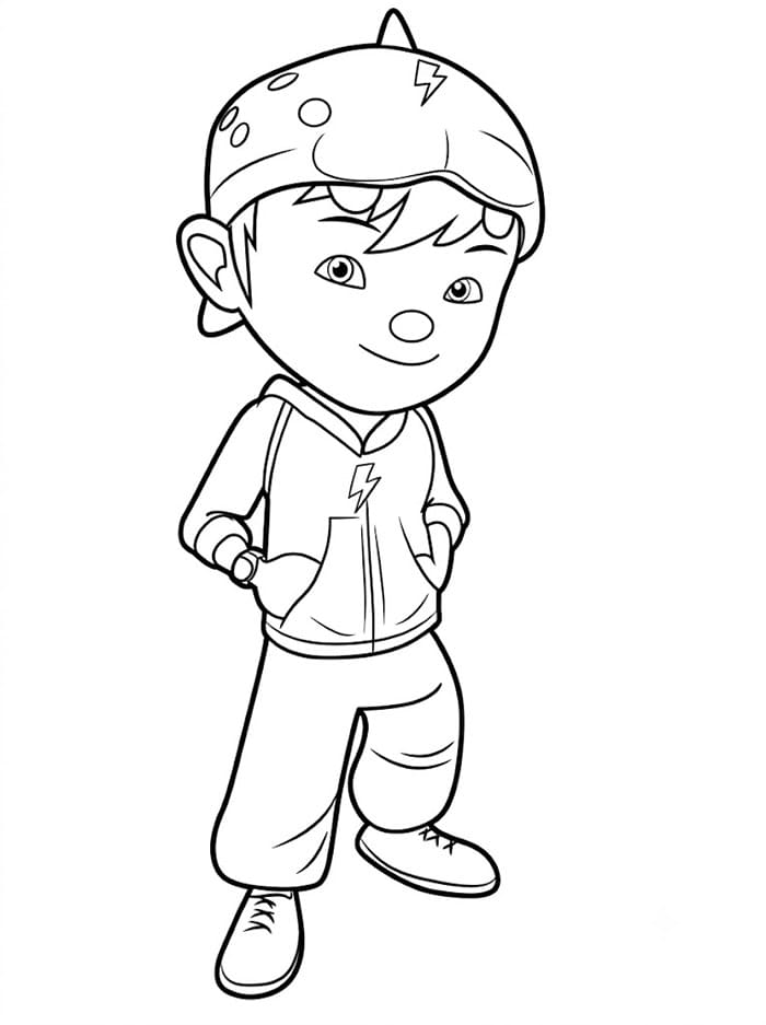 Boboiboy tersenyum