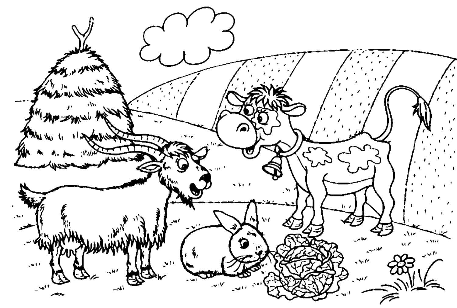 Kambing, Arnab dan Lembu