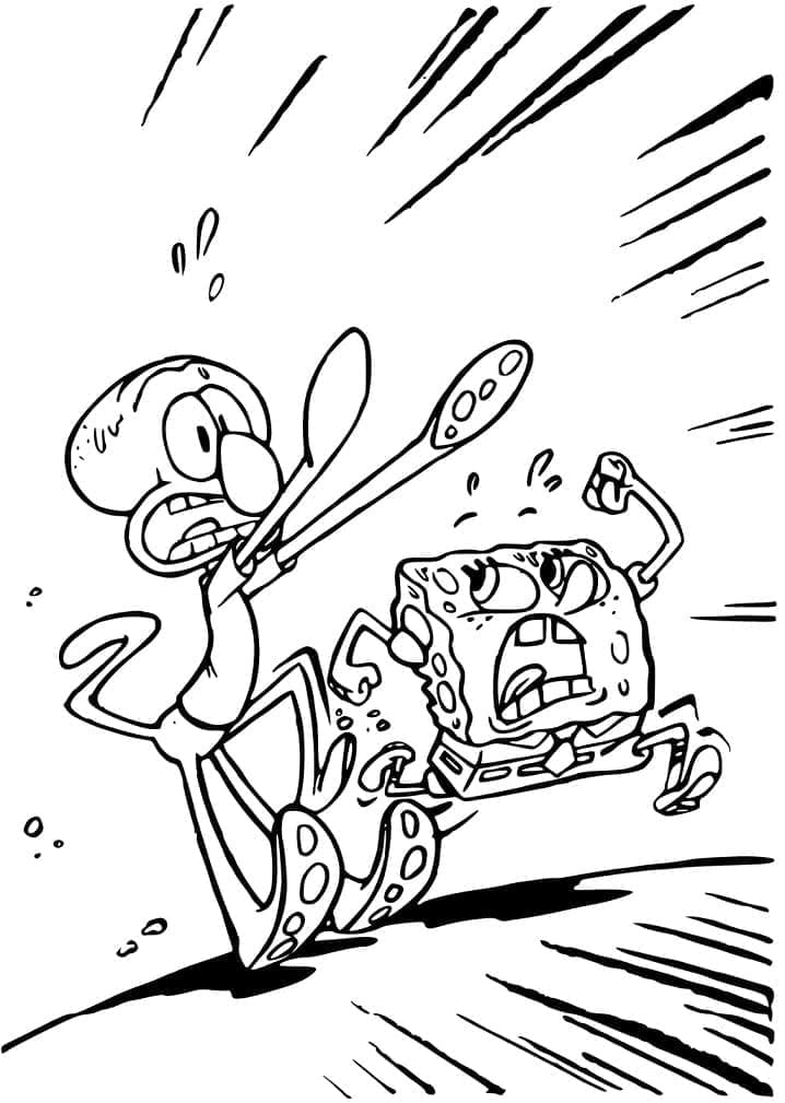 Squidward dan Spongebob yang lucu