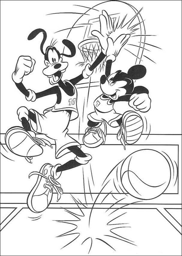 Gufi Dan Mickey Mouse Bermain Bola Basket
