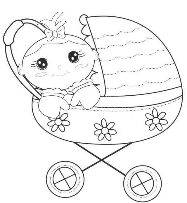 Bayi Lucu di Kereta Dorong