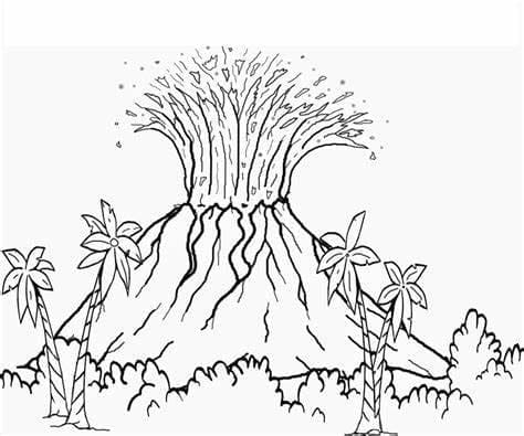 Gambar Gunung Meletus yang Dapat Dicetak