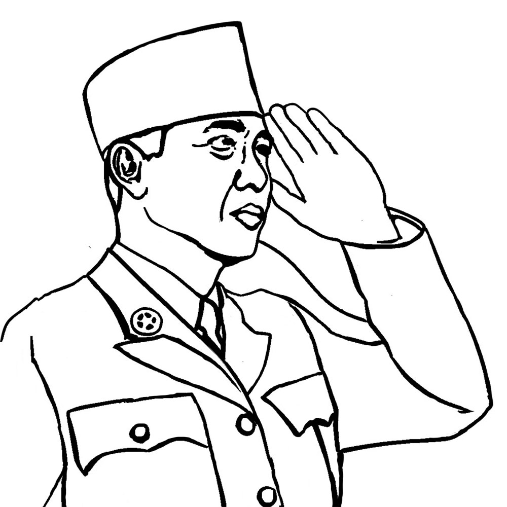 Gambar Mewarnai Ir. Soekarno - Mewarnai.Net