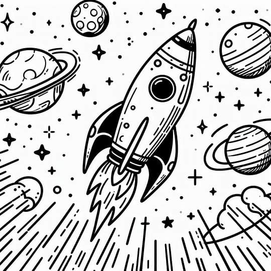 Roket terbang dan planet
