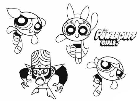 Gadis Gambar Powerpuff yang Dapat Dicetak
