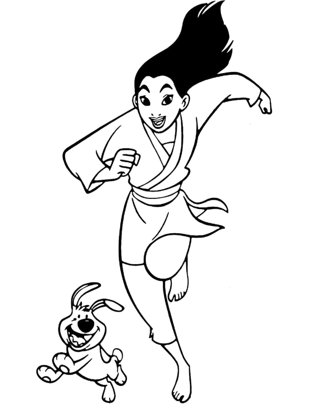 Mulan dan Adiknya Berlari