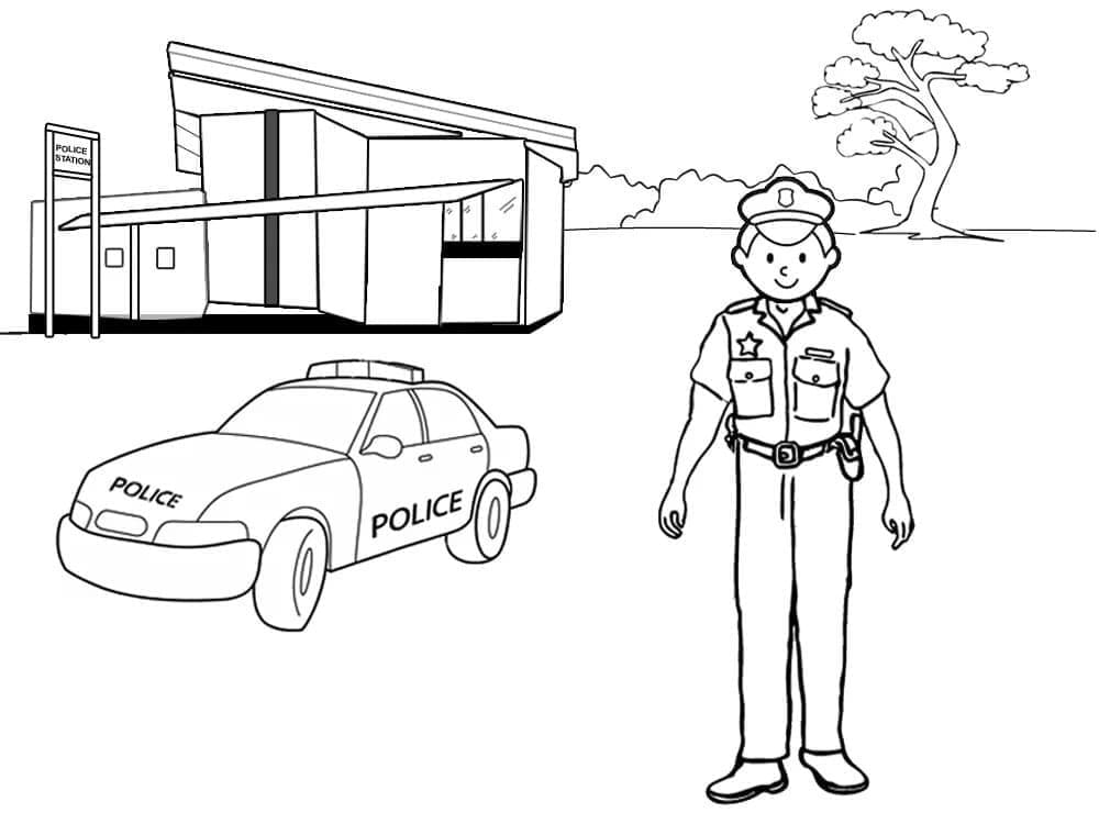 Petugas Polisi dan Mobil Polisi