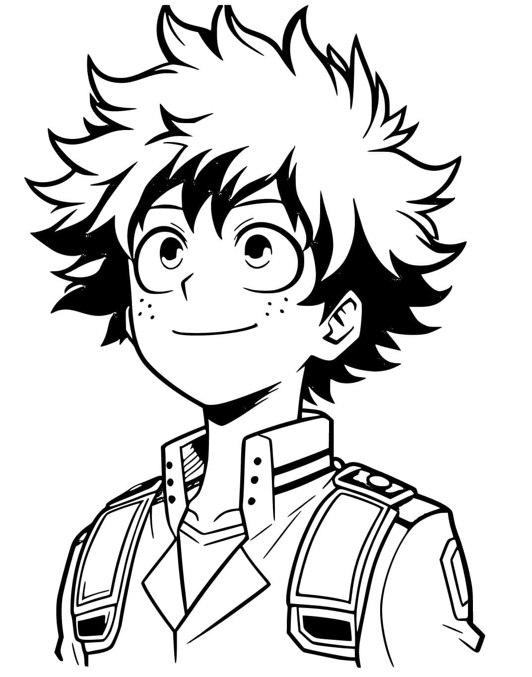 Midoriya tersenyum