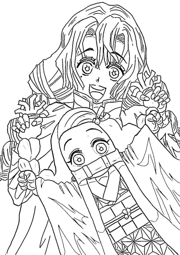 Mitsuri dan Nezuko