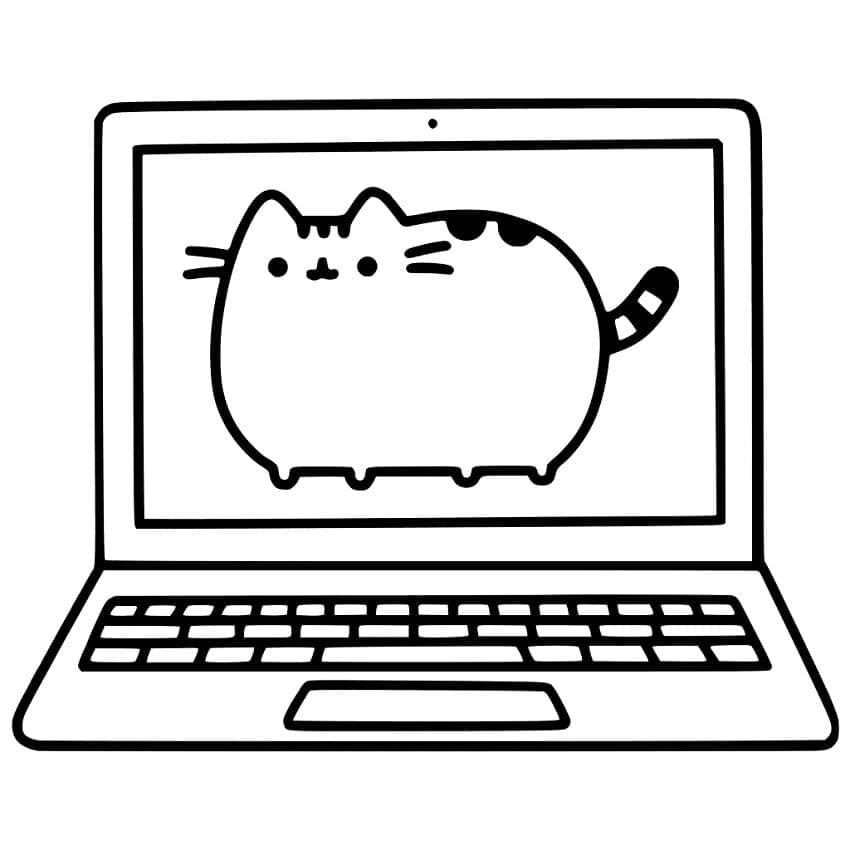 Pusheen di laptop