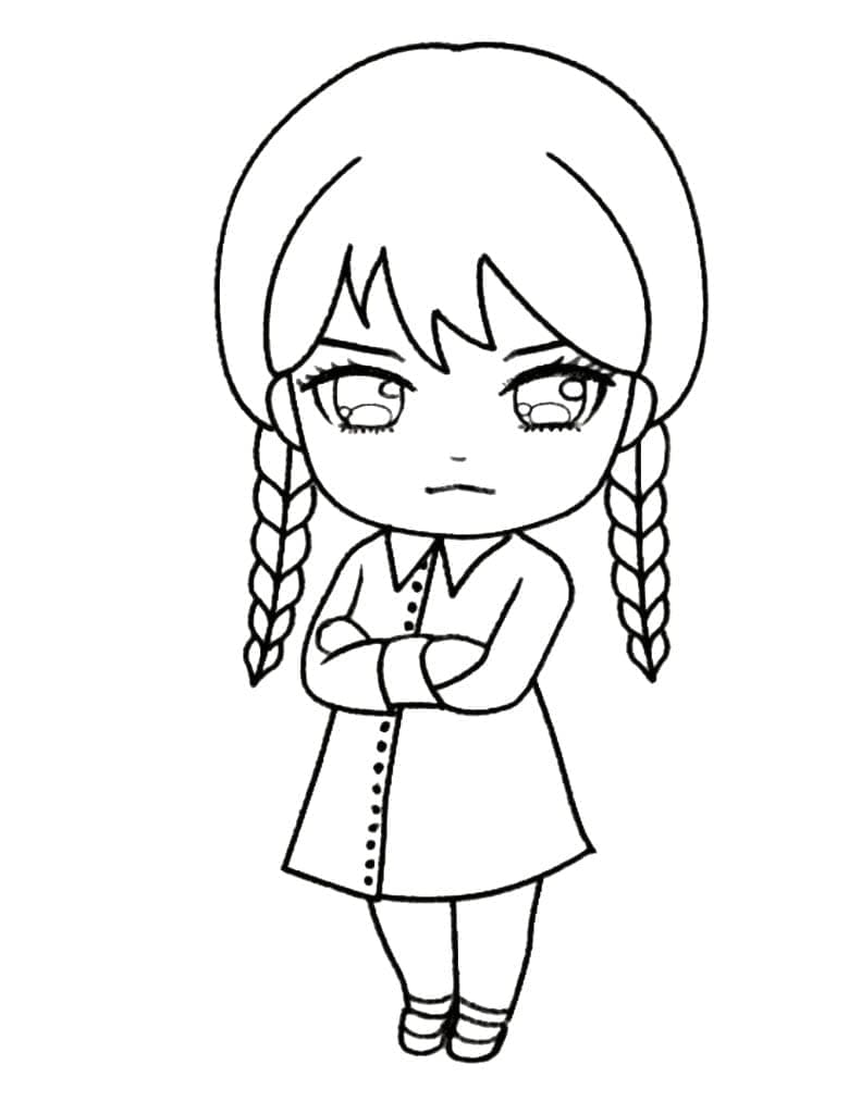 Chibi Wednesday Addams