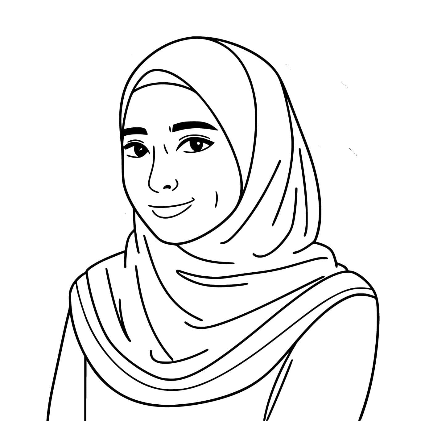 Wanita Berhijab gambar senyum