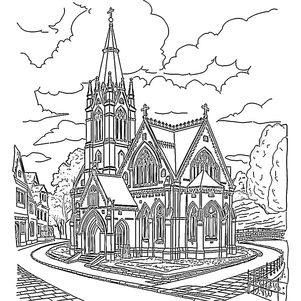 Gambar gereja Kristen dan awan