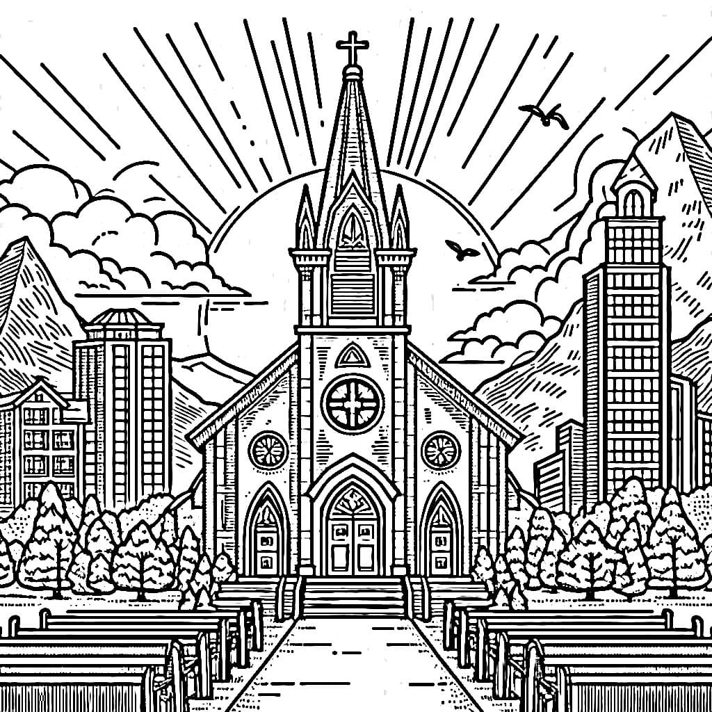 Gereja Kristen dan gedung-gedung tinggi