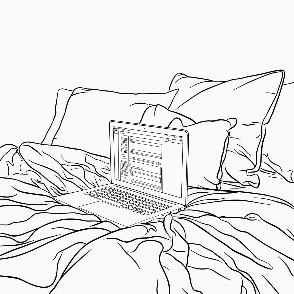 Laptop di tempat tidur