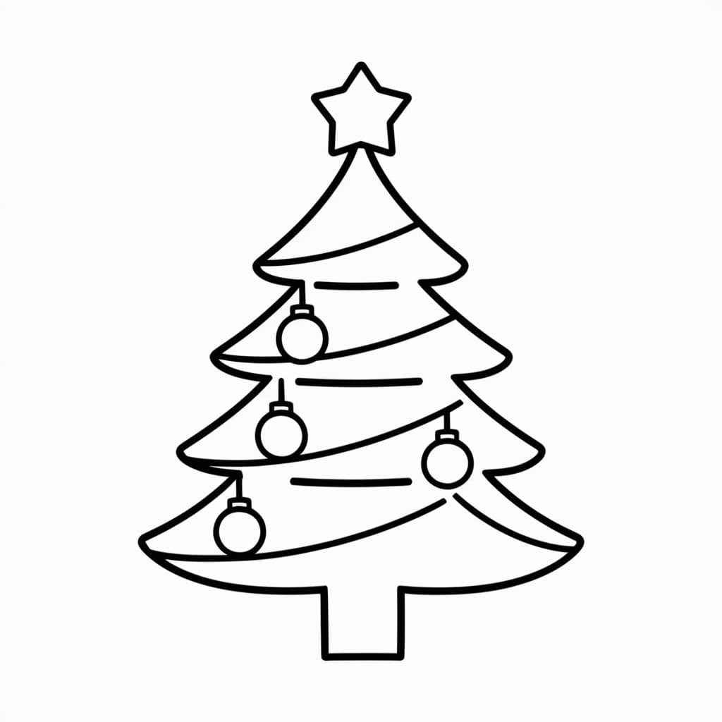 Pohon Natal yang dapat dicetak sederhana