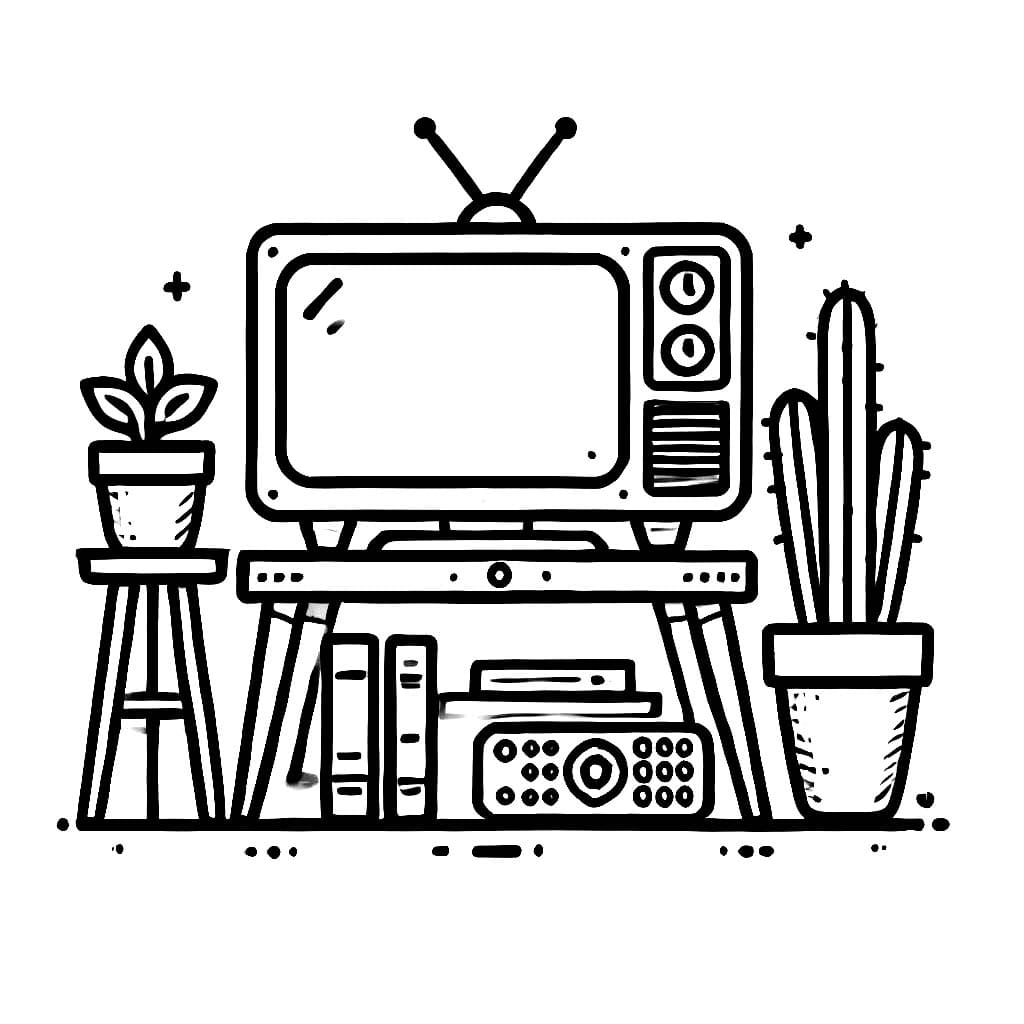 Televisi dan kaktus