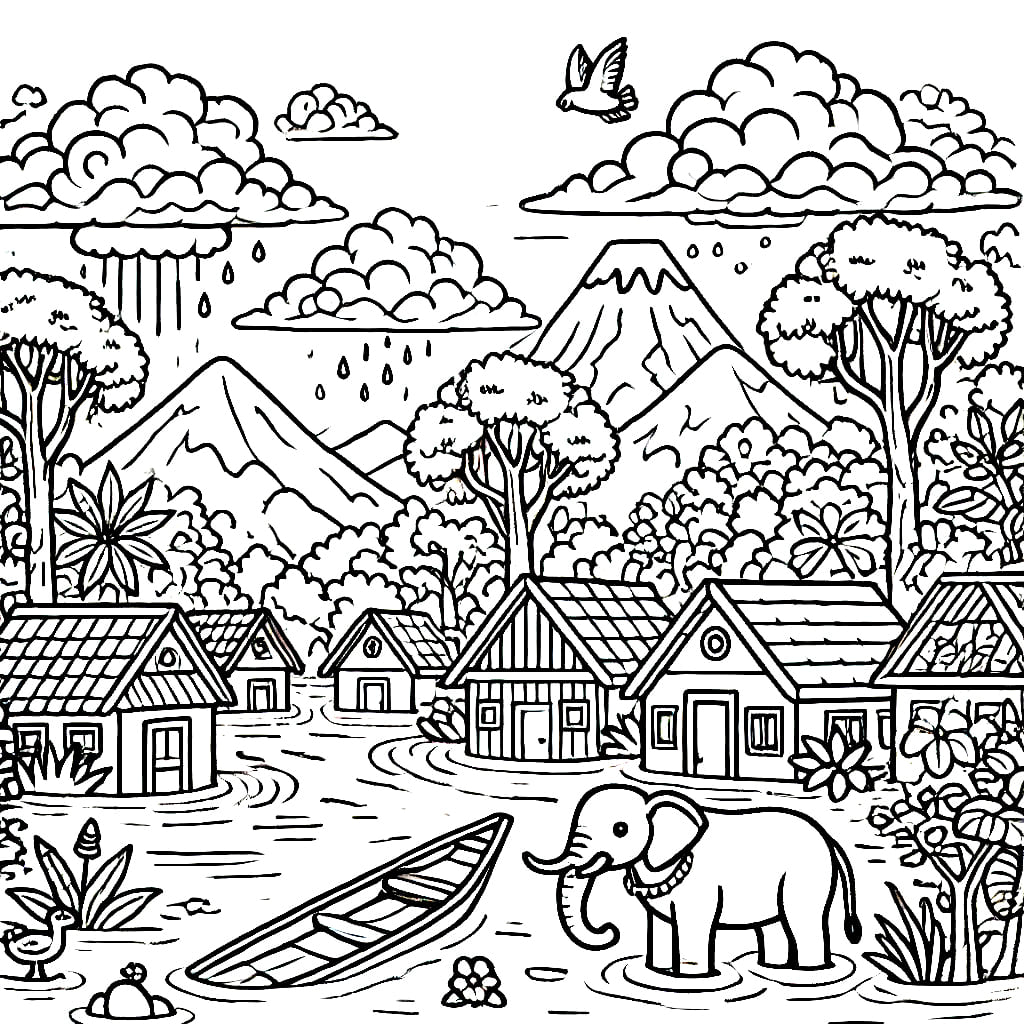Banjir dan gajah