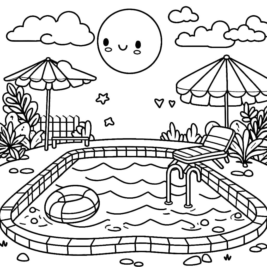 Bersantai di kolam renang