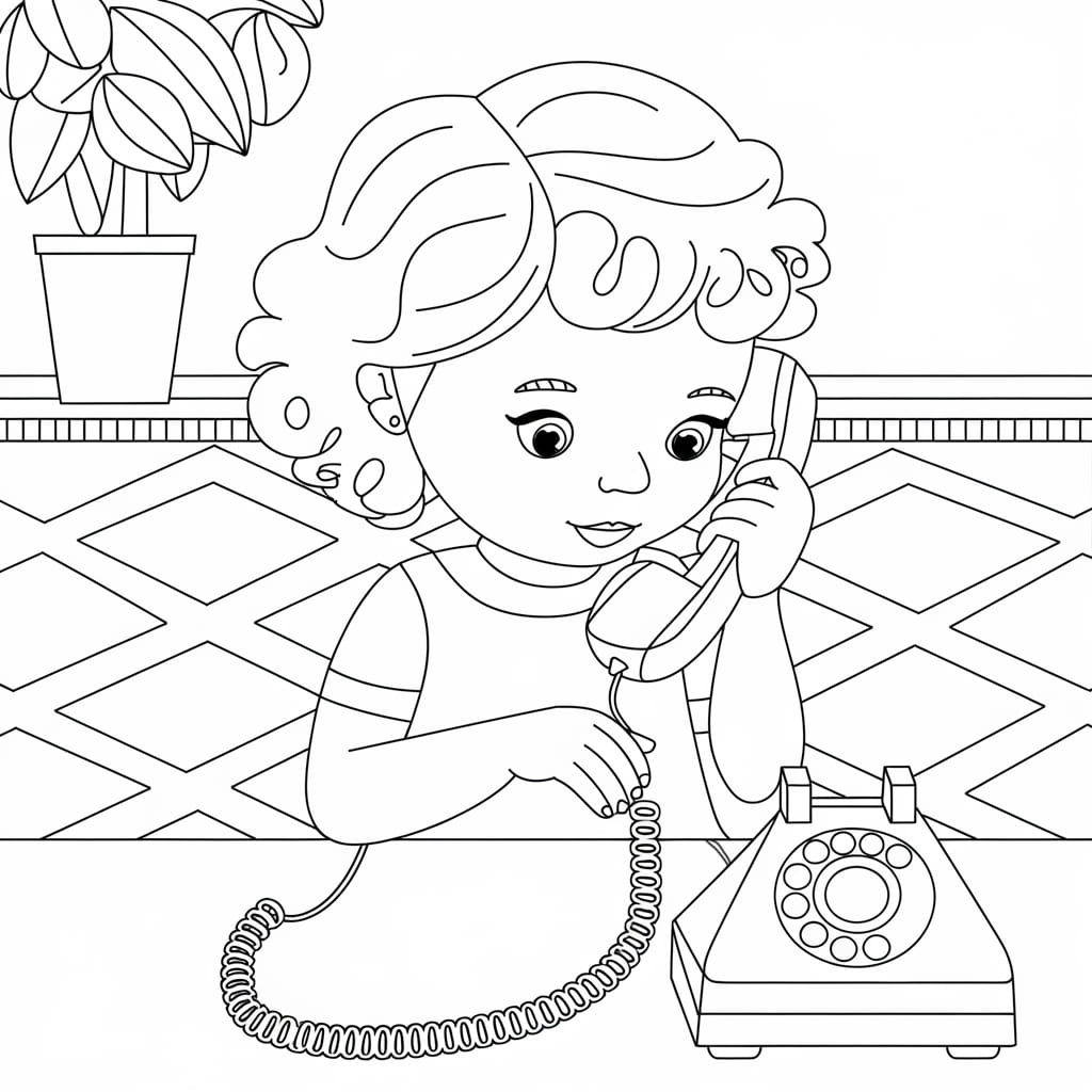 Gadis Menggunakan Telepon