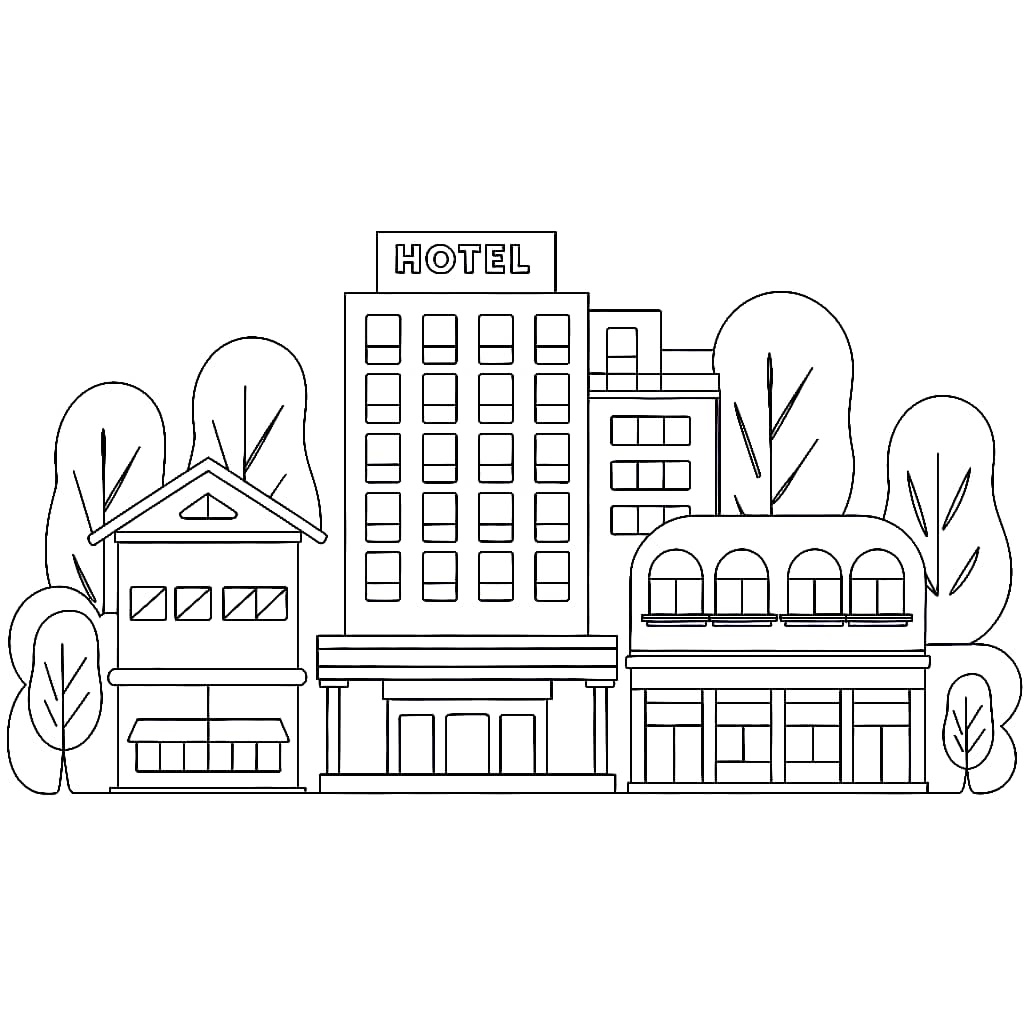 Hotel dan pohon mudah
