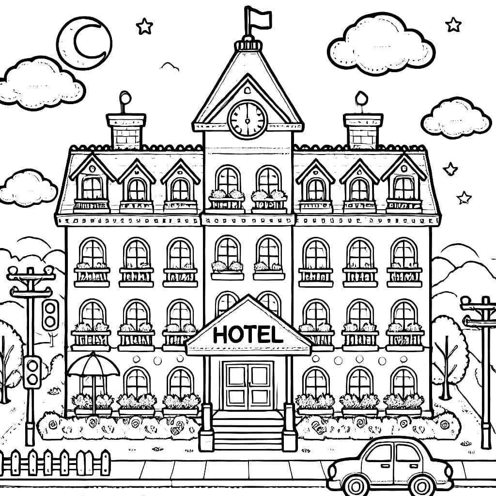 Hotel di malam hari