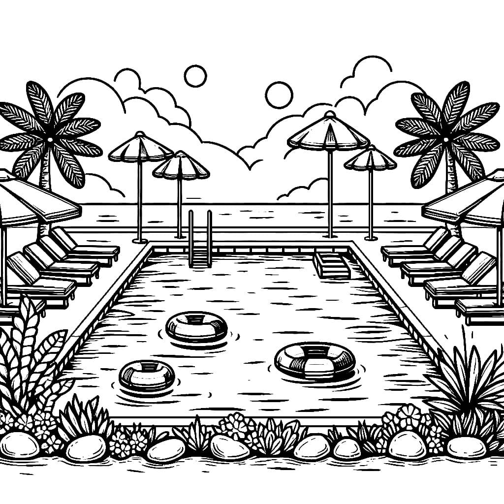 Kolam renang dekat pantai