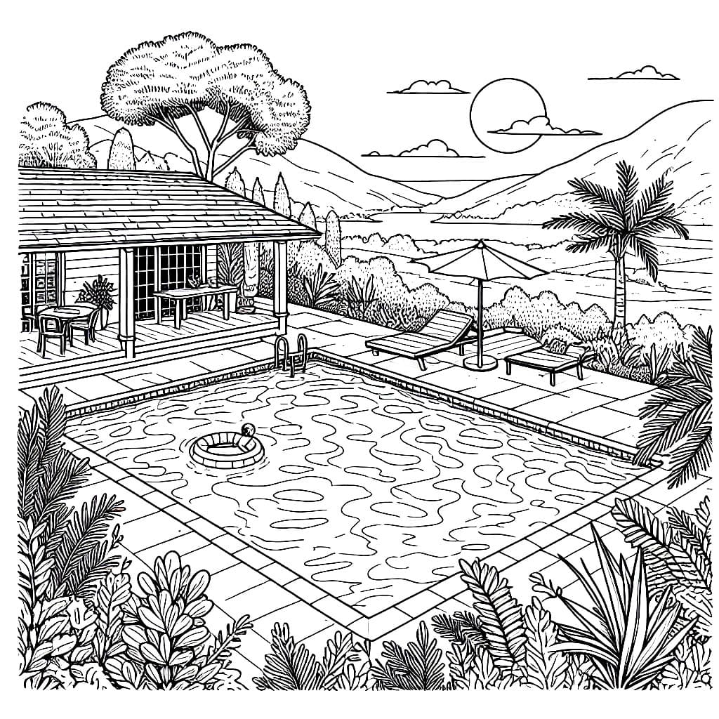 Kolam renang di pegunungan