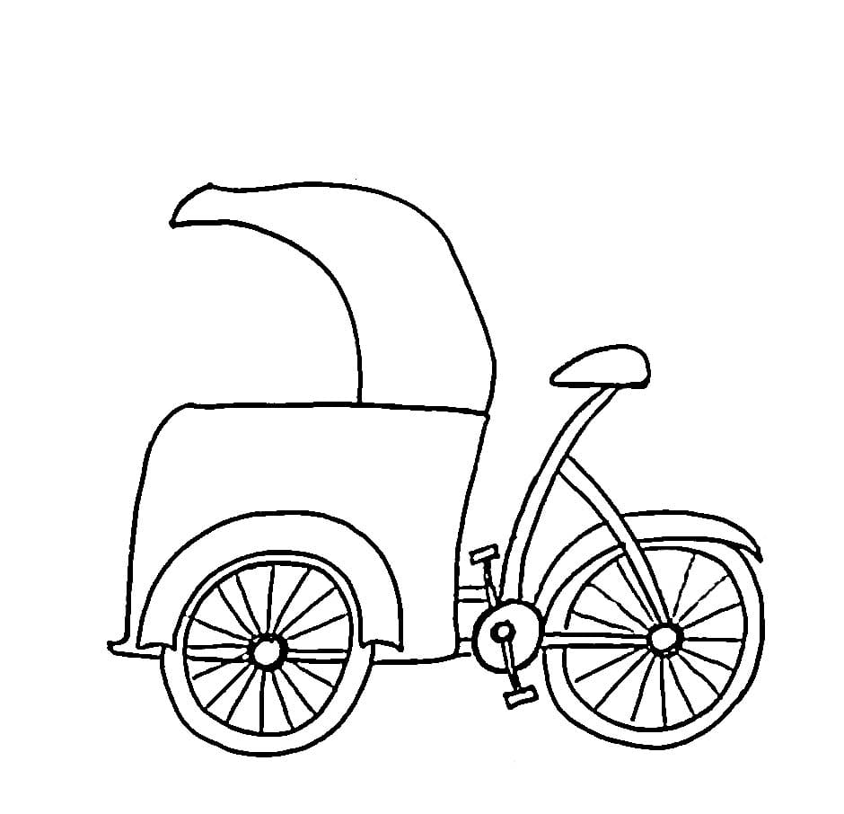 Menggambar Becak sederhana