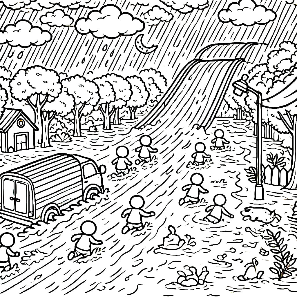 Orang meninggalkan Banjir
