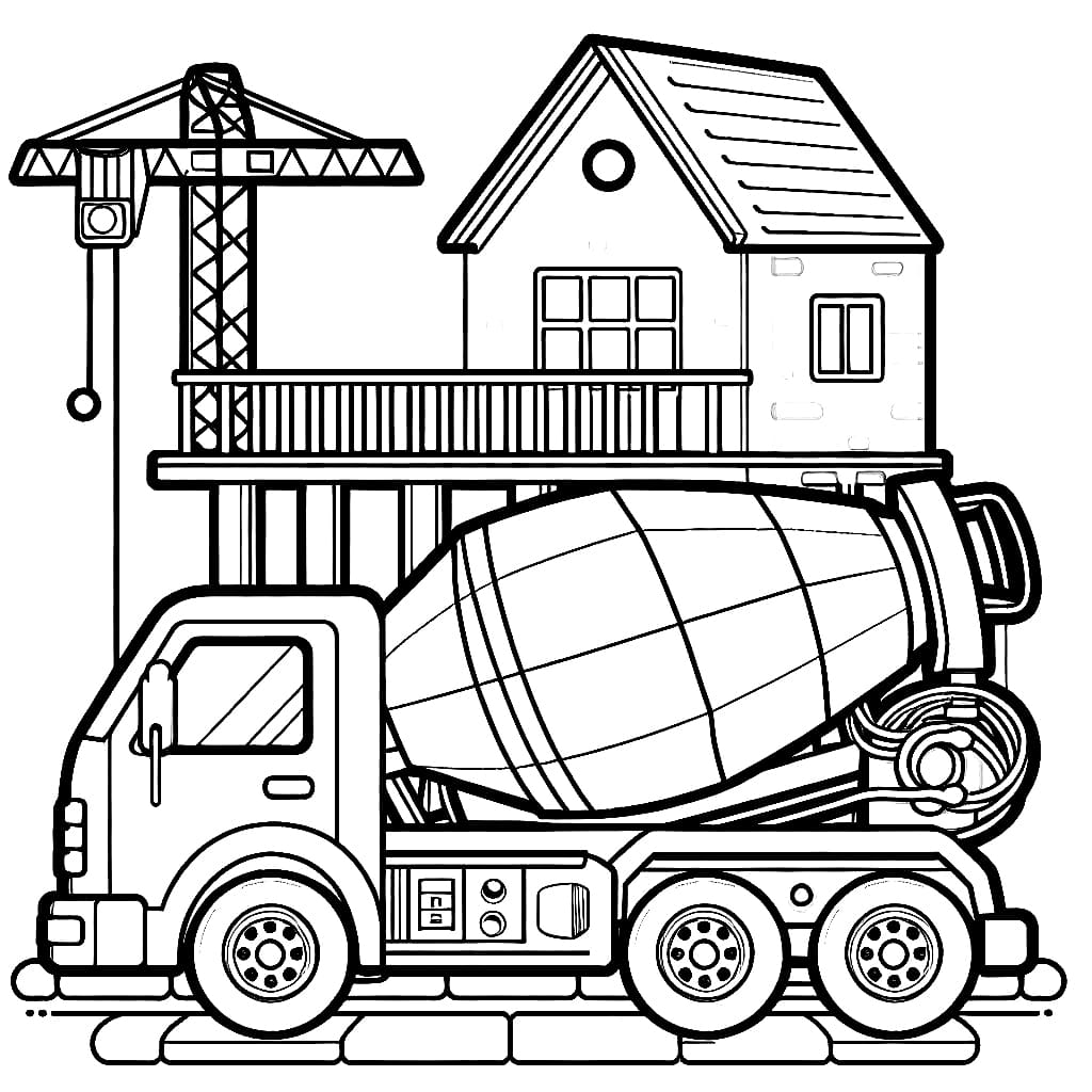 Truk Molen dan Rumah Sedang Dibangun
