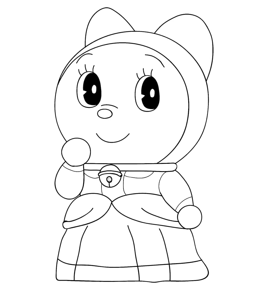 Dorami memakai gaun