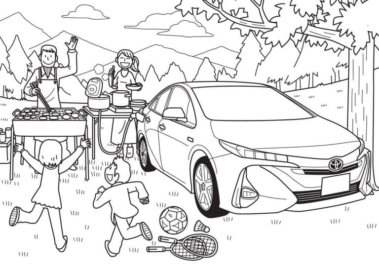 Keluarga dan mobil toyota