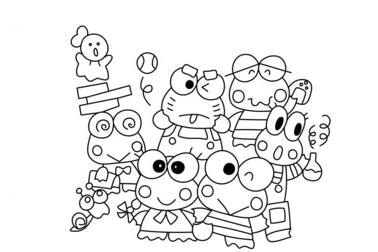 Keroppi Bersama Teman-Teman