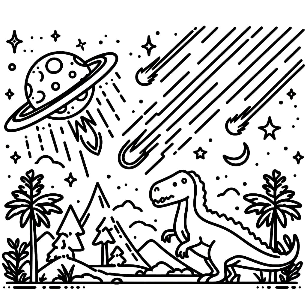 Meteor dan dinosaurus T-rex