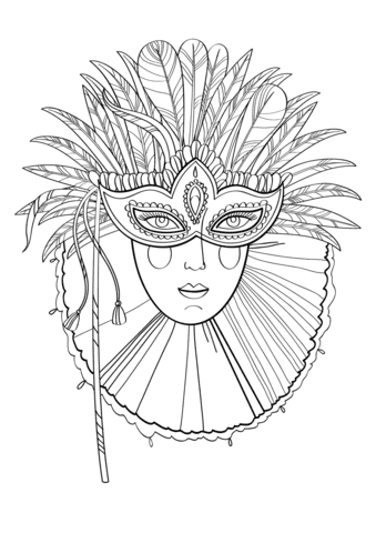 Wanita bertopeng karnaval
