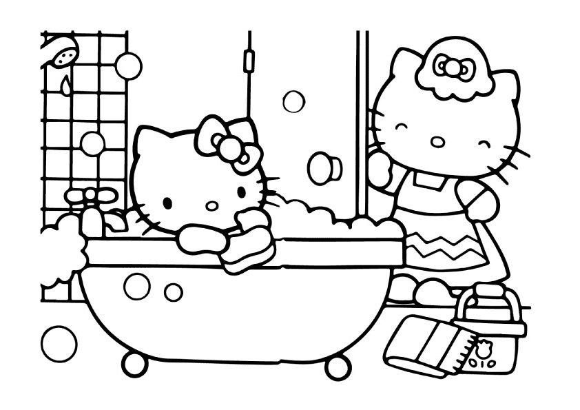 Ibu dan Hello Kitty di Kamar Mandi