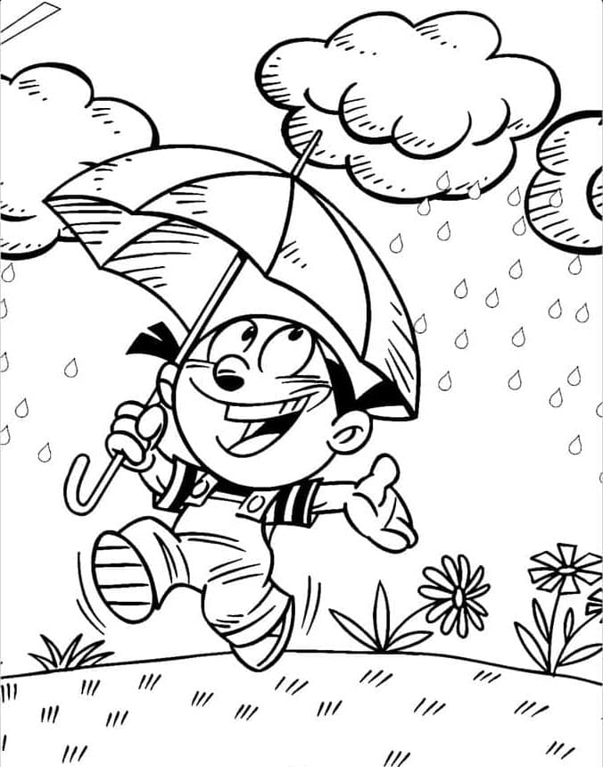 Kartun awan hujan lucu