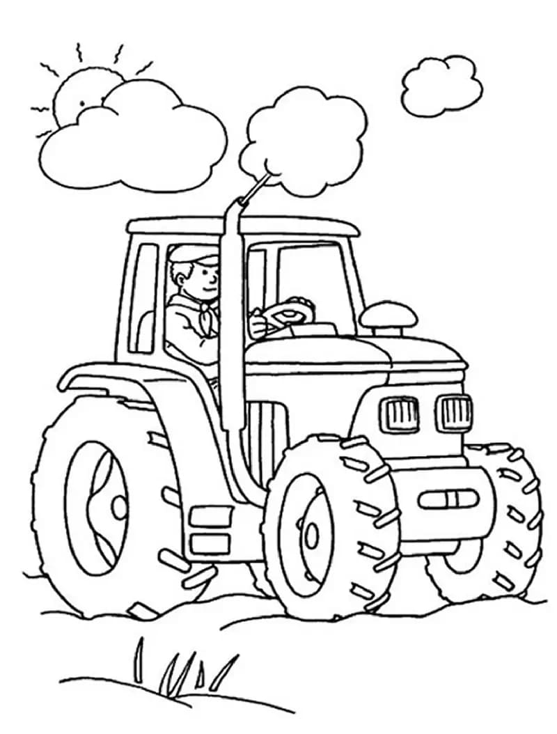 Pak Tani dengan Traktor