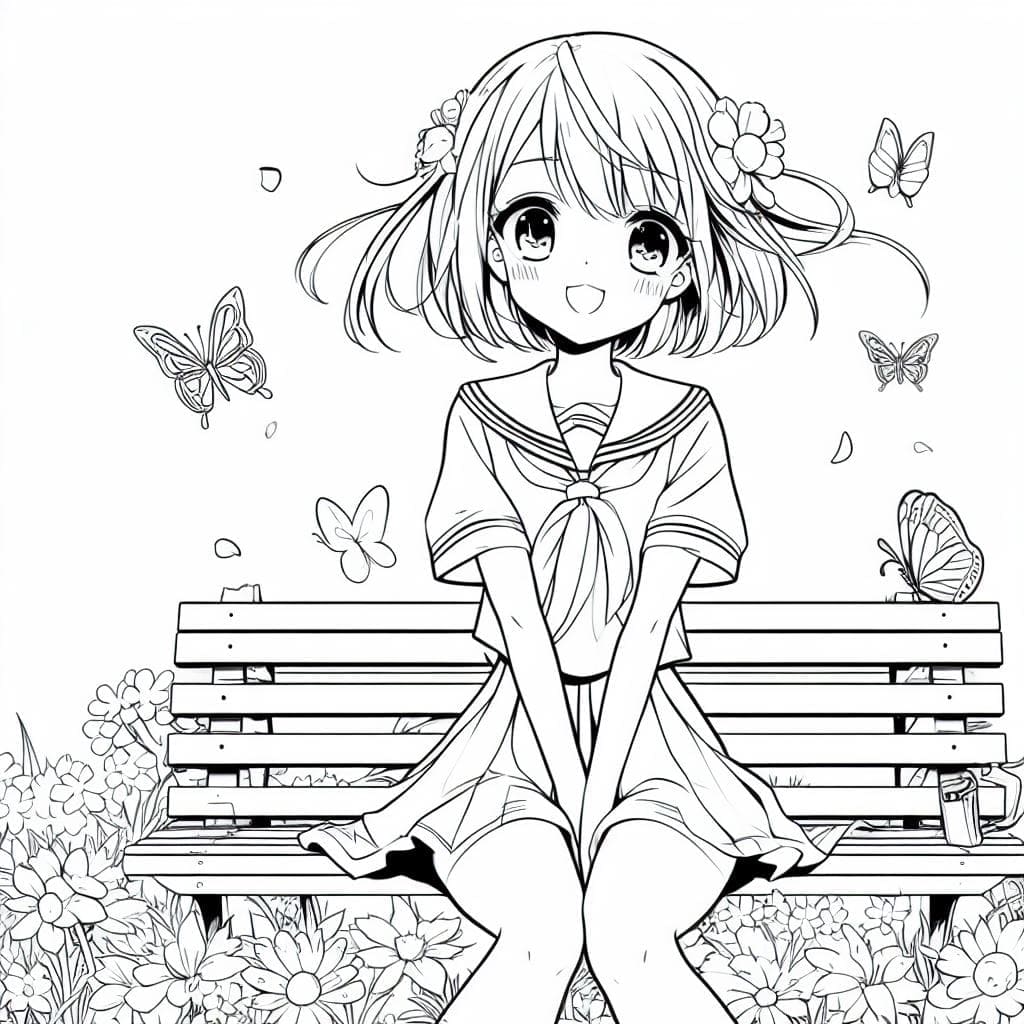 Gadis Anime Lucu dan Bahagia