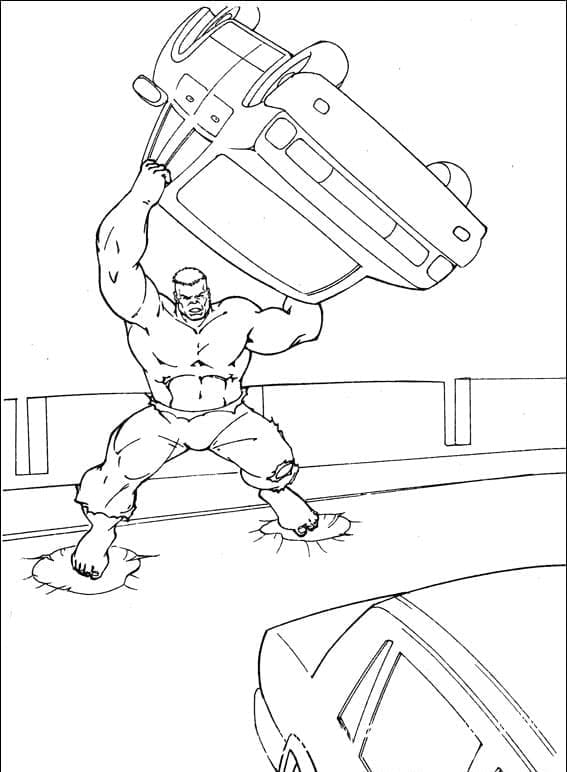 Hulk Sedang Memegang Mobil