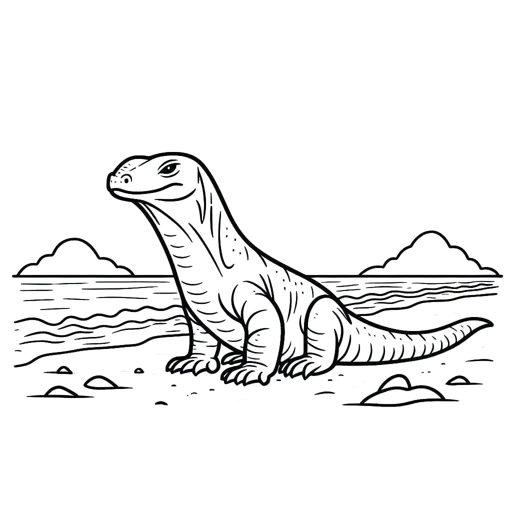 Komodo di pantai