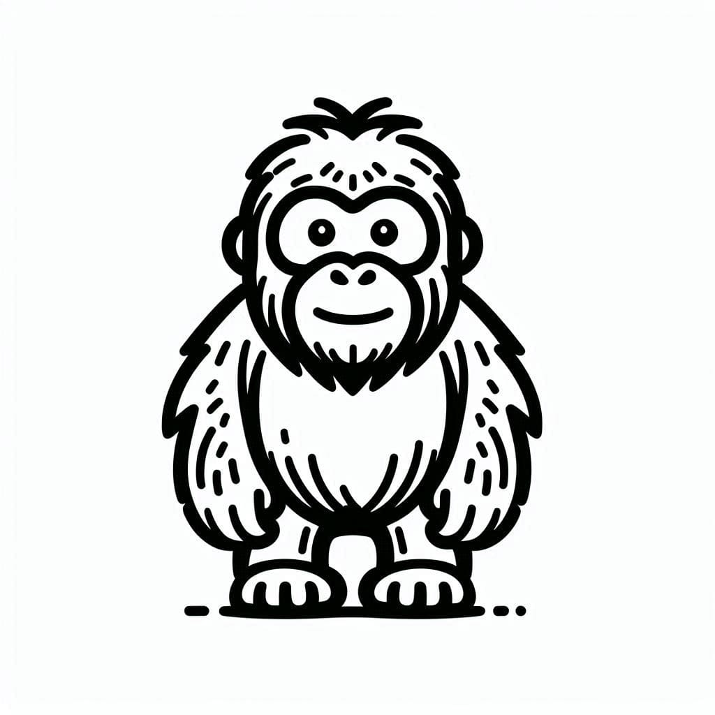 Orangutan berdiri