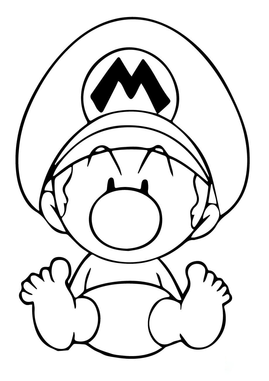Bayi Mario sedang duduk