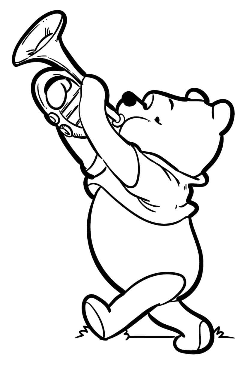 Beruang Pooh Memainkan Terompet